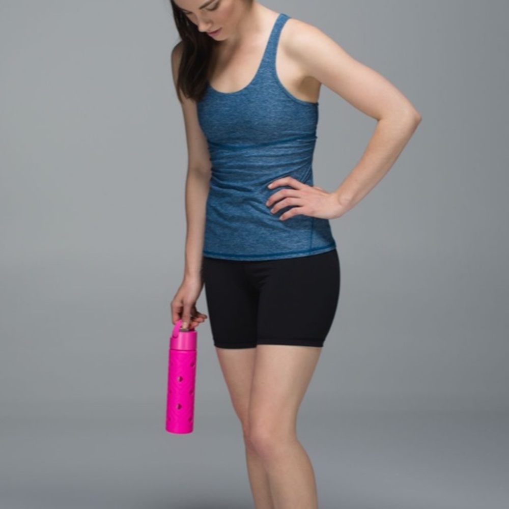 Lulu Lemon Crossback Tank in Heathered Poseidon/Poseidon